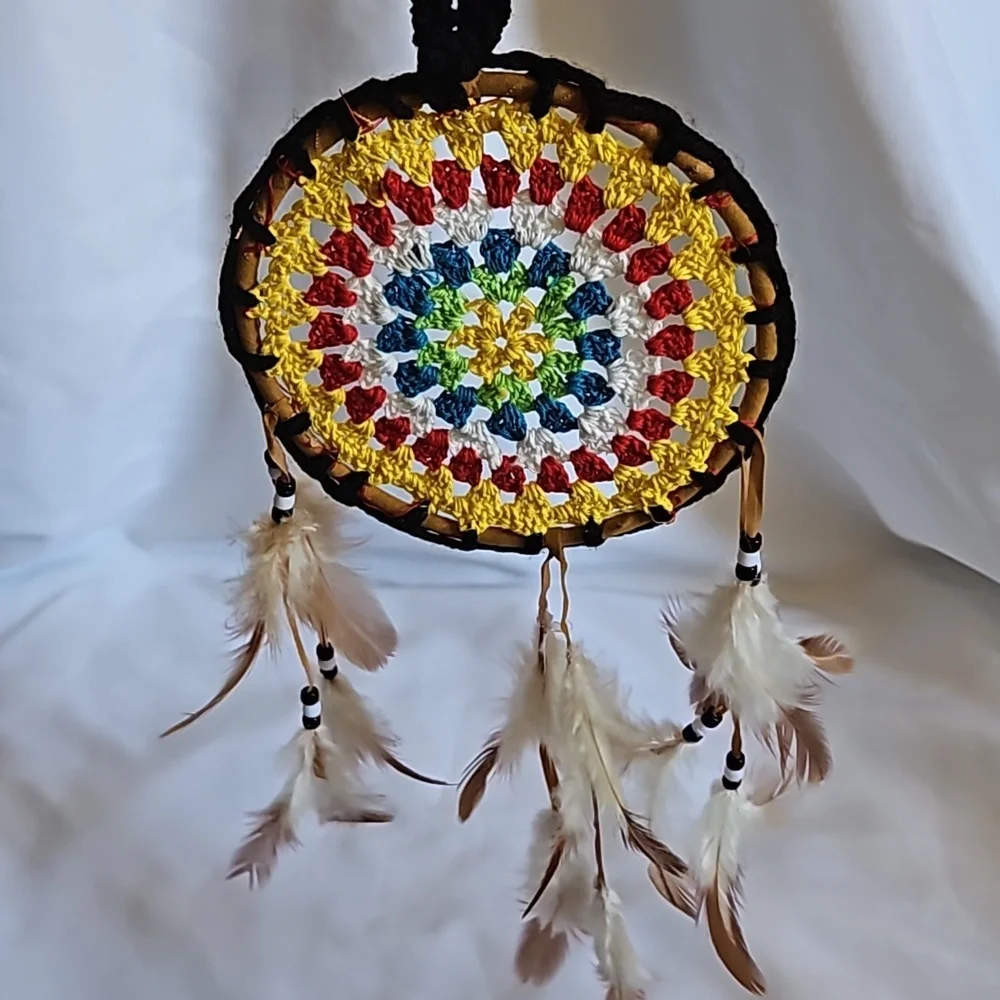 Hand Crafted Crochet Dreamcatcher Feather Decor